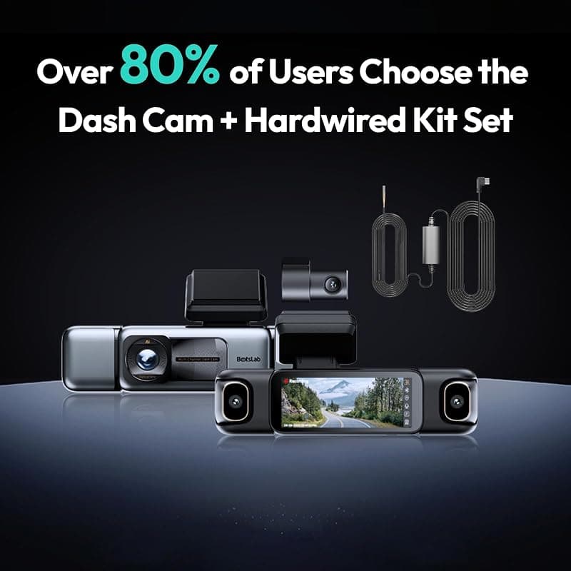BOTSLAB 4 Channel 360° Dash Cam with Hardwire Kit, 128GB Storage Card, Voice Control Operation and Complete Front Cabin Rear Road Coverage — 4 of 5
