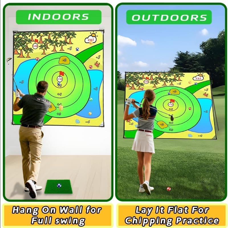 Airaperto Golf Chipping Game with 5 x 5 FT Battle Target Mat Training Set for Indoor and Outdoor Backyard Practice and Skill Building — 4 of 5