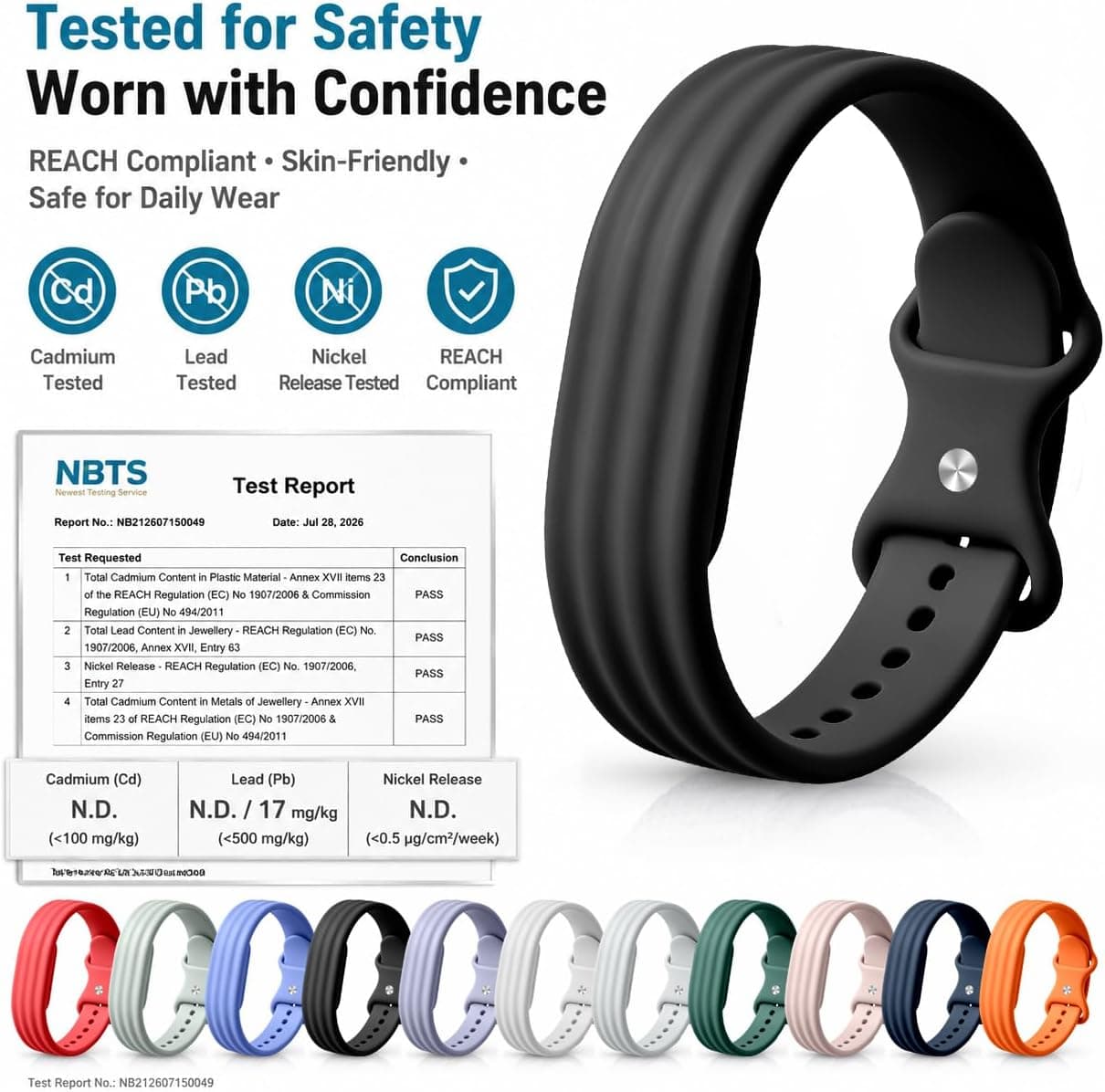 Fitbit Air Silicone Sport Band Lightweight Replacement Strap with Sweat-Resistant Material, Secure Pin-and-Tuck Closure and Breathable Design — 3 of 5