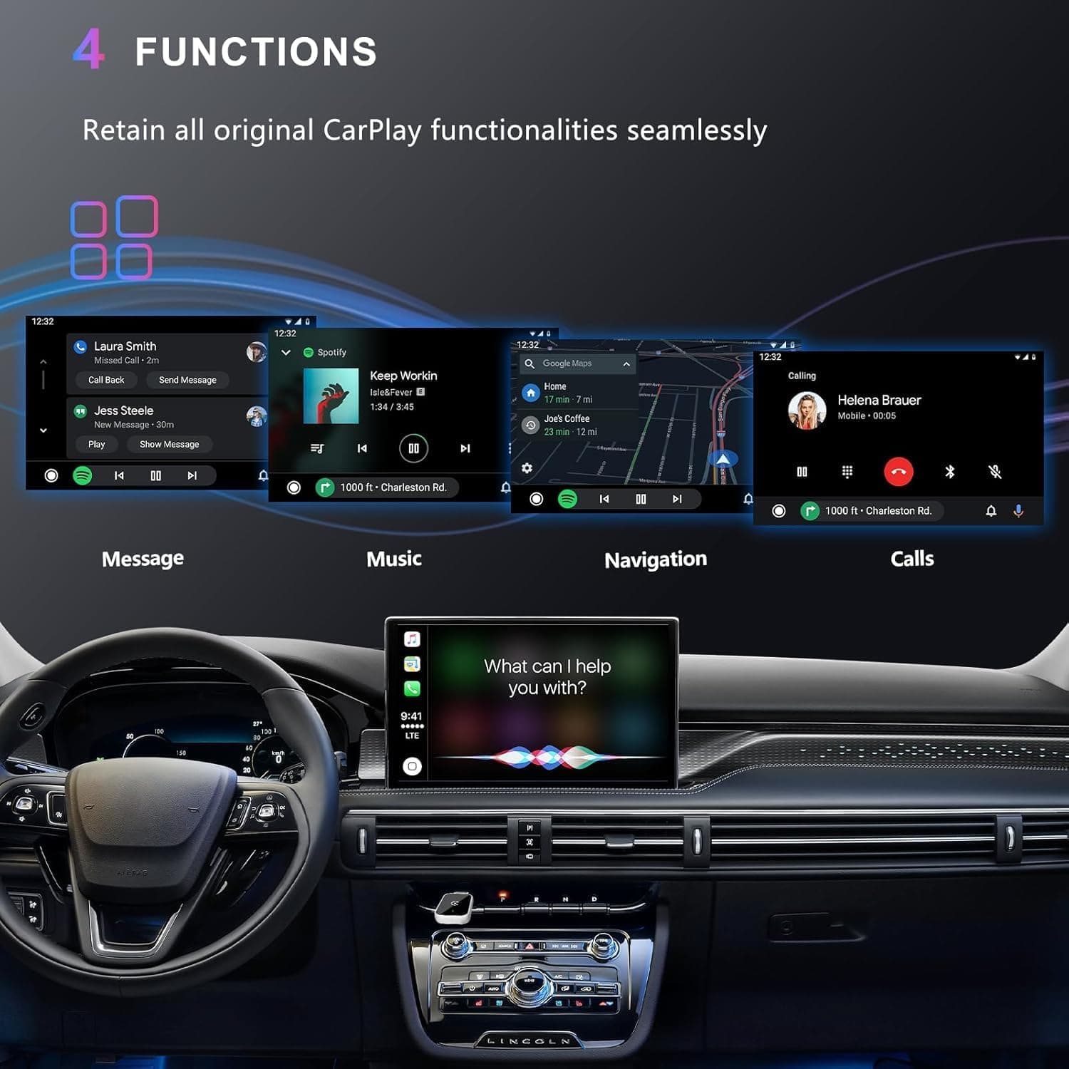 2026 Mini Wireless CarPlay Adapter for OEM Wired Cars 2016 and Newer with Plug-and-Play Setup, Fast Auto-Connect and Stable Bluetooth Connectivity — 3 of 5