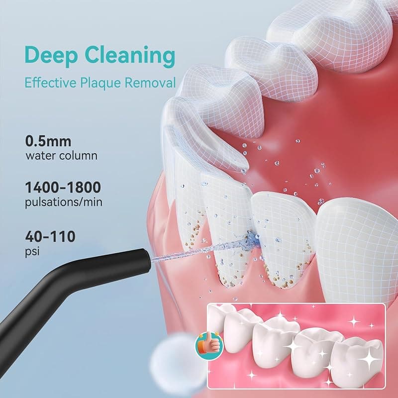 Water Dental Flosser Cordless Portable Electric Water Flosser with 300ML Capacity, 4 Modes, IPX7 Waterproof and Rechargeable Battery for Deep Cleaning — 2 of 5