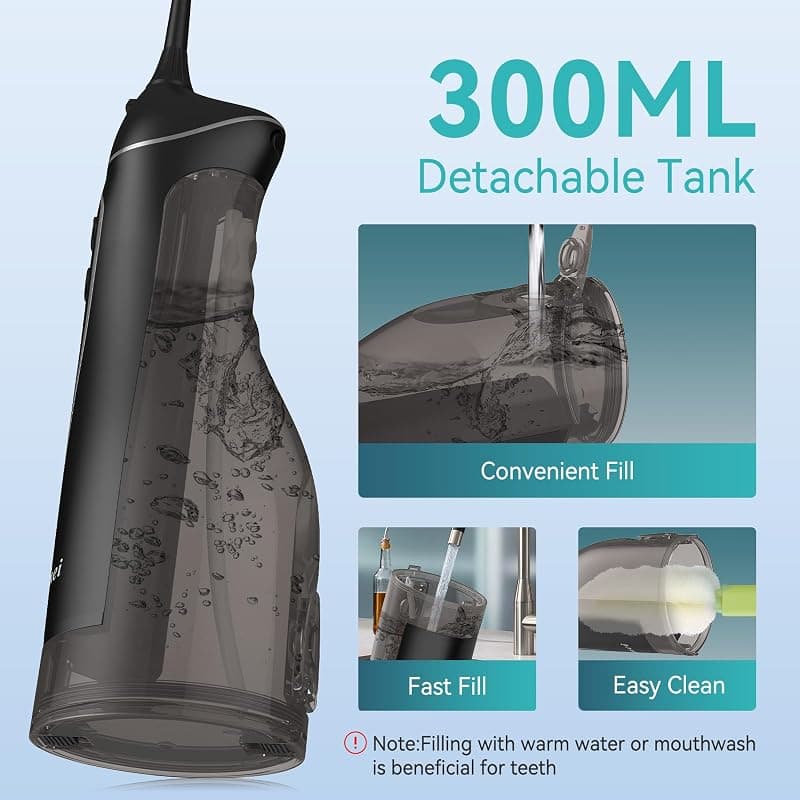Water Dental Flosser Cordless Portable Electric Water Flosser with 300ML Capacity, 4 Modes, IPX7 Waterproof and Rechargeable Battery for Deep Cleaning — 3 of 5