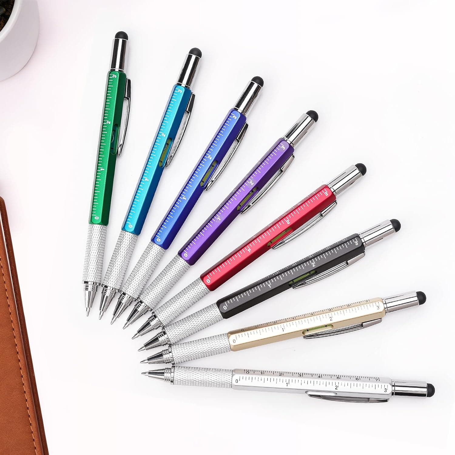 6-in-1 Multitool Ballpoint Pen with Built-In Screwdriver, Level, Ruler, Touchscreen Stylus and Ergonomic Metal Body for Everyday Carry and DIY — 4 of 5