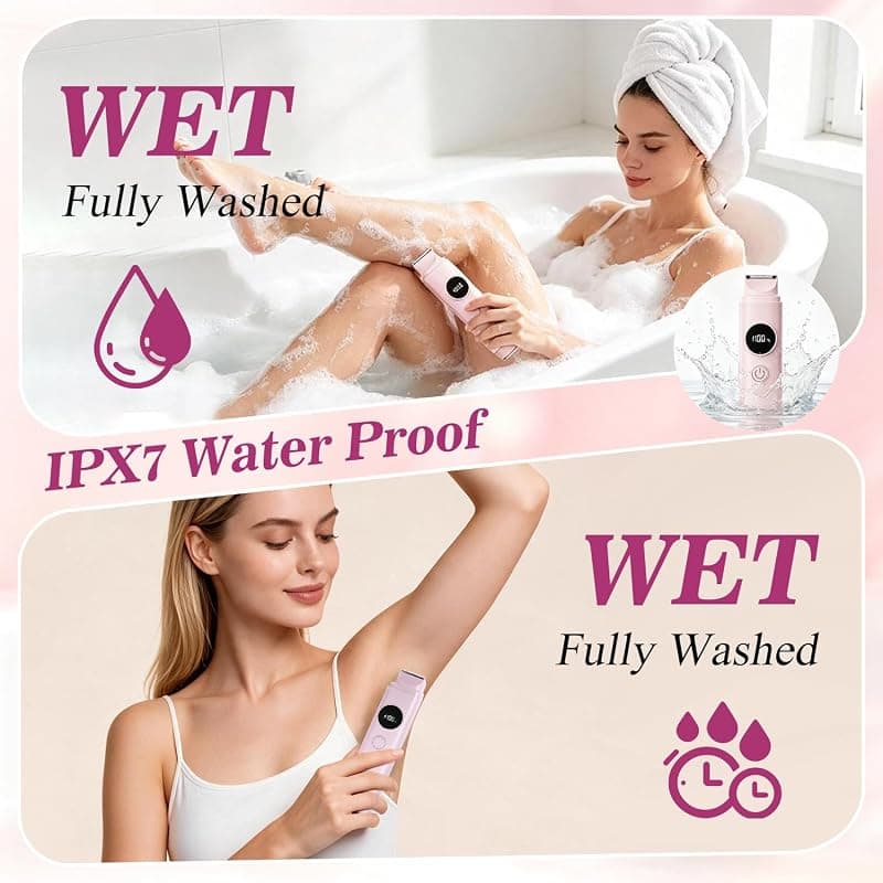 Bikini Trimmer for Women Waterproof Dual-Head Razor with LED Display and Precision Shaving Performance for Smooth Daily Grooming Care — 5 of 5