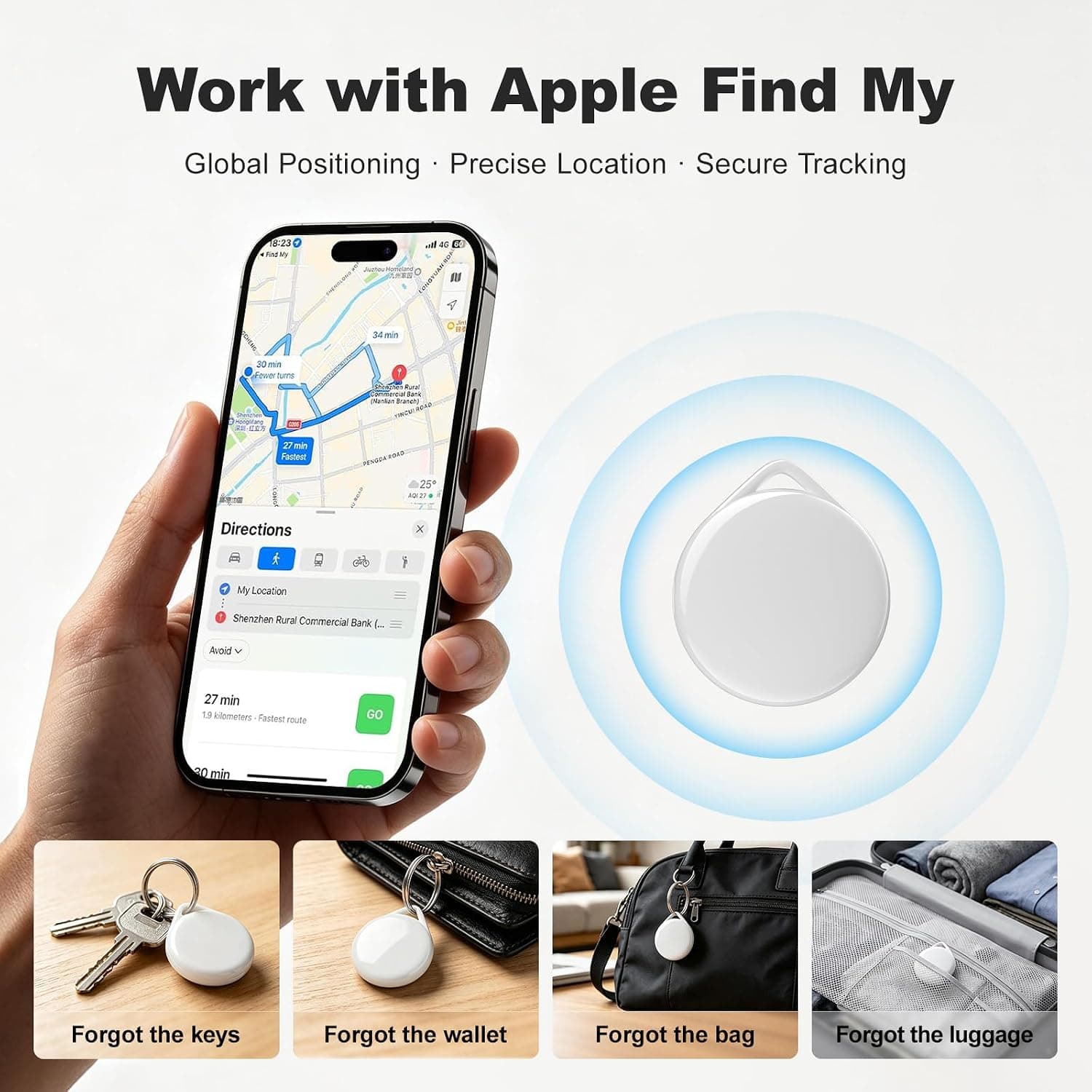 Smart Item Tracker Compatible with Apple Find My Network, 1 Pack Design with Compact Form Factor, Easy Setup, and Secure Location Tracking — 2 of 4