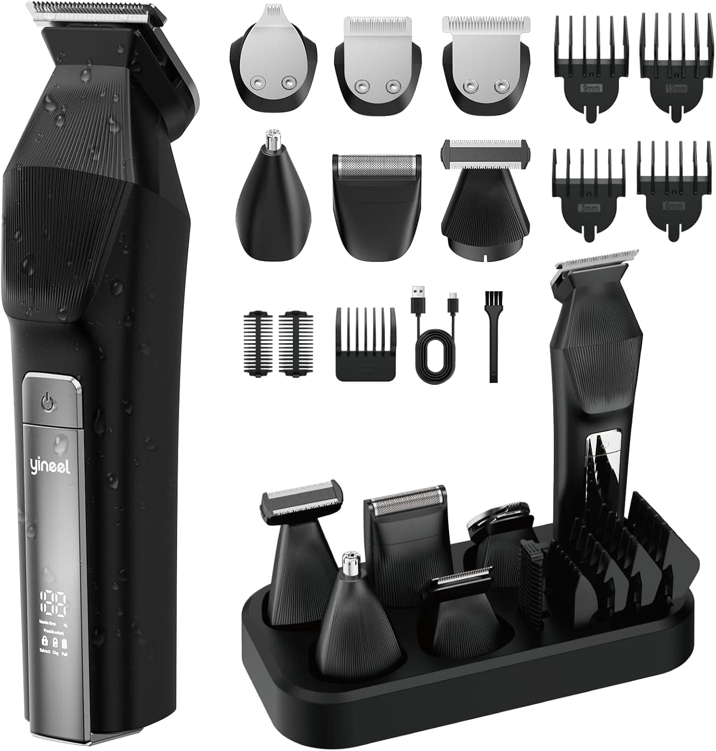 Yineel HC600 Beard Trimmer for Men All-in-One Cordless Grooming Kit Waterproof Electric Razor and Hair Clipper with Precision Blades — 1 of 5
