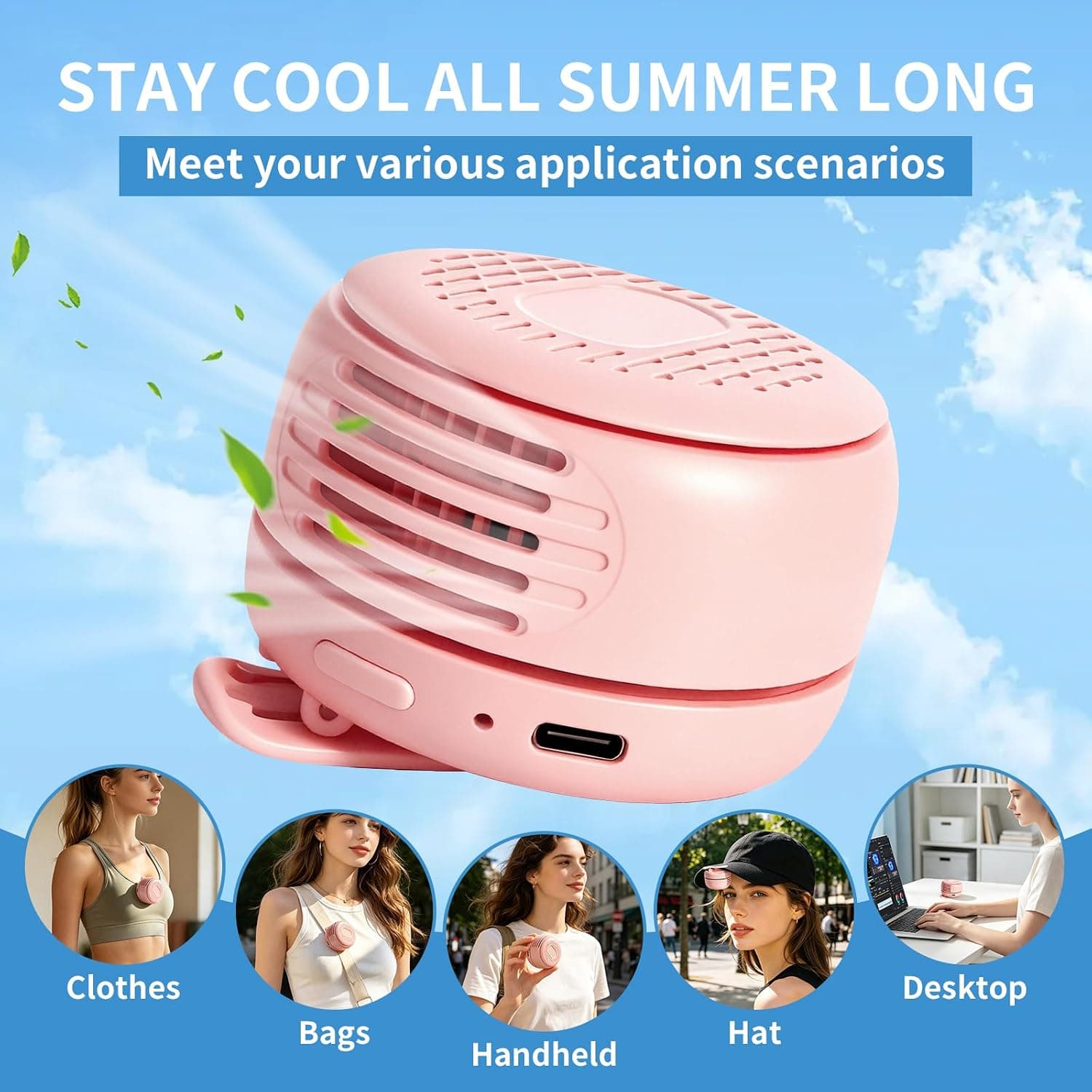 Mini USB Rechargeable Clip-On Fan — 3 of 5