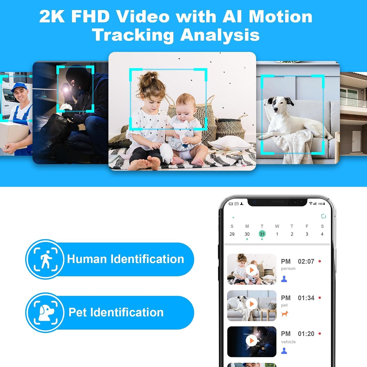 2K Pan/Tilt WiFi Indoor Security Camera with Live Streaming Motion Detection Two-Way Audio and Night Vision Support — 4 of 5