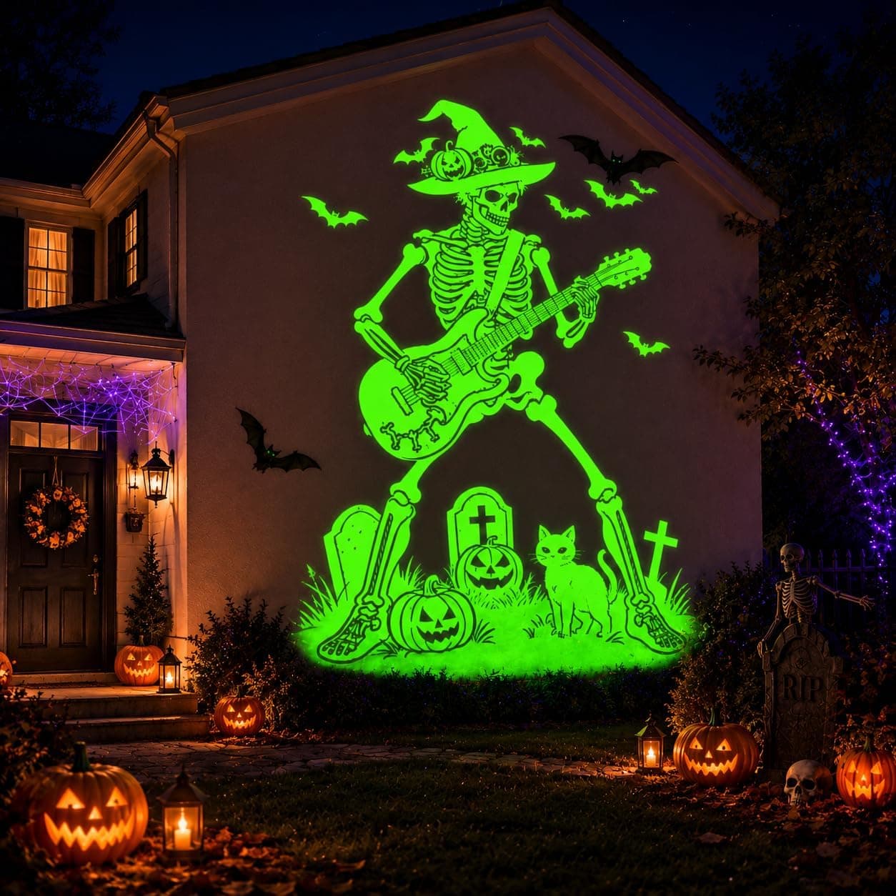 12-in-1 Halloween Projector Light Featuring Holiday Slides, Remote Control, Weather-Resistant Design and Dual-Projection Display — 3 of 5