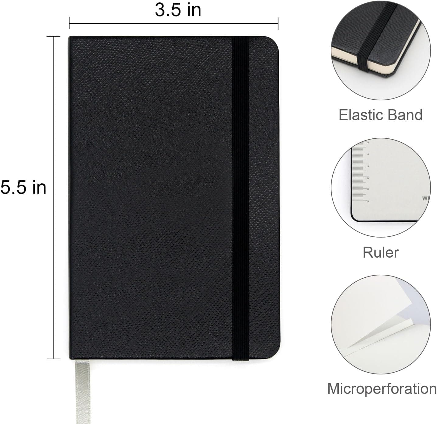 Leather Hardcover Lined Journal 2 Pack A6 Notebooks with Thick Paper, Smudge-Free Writing, Reinforced Binding and Lay-Flat Spine — 3 of 5