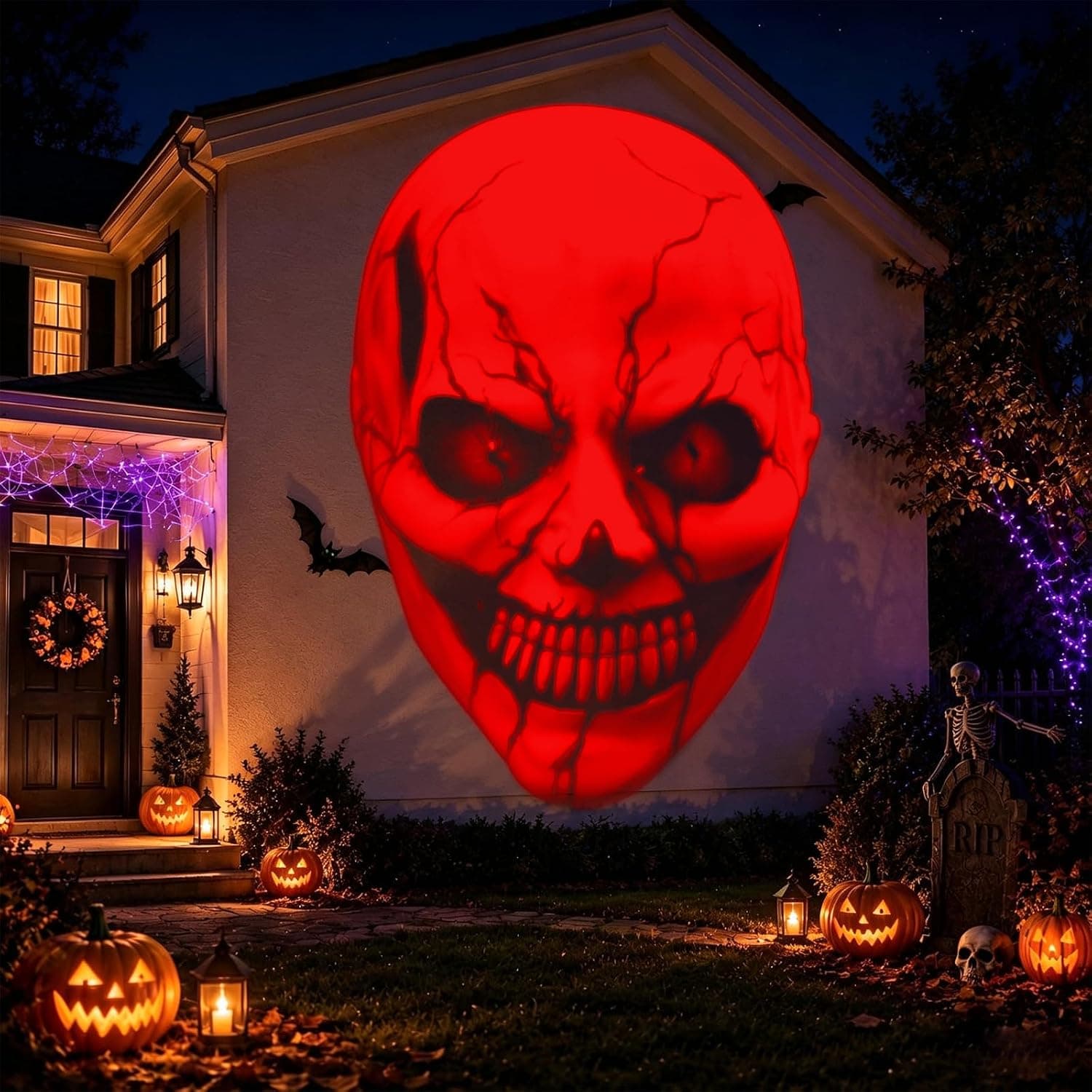 12-in-1 Halloween Projector Light Featuring Holiday Slides, Remote Control, Weather-Resistant Design and Dual-Projection Display — 4 of 5