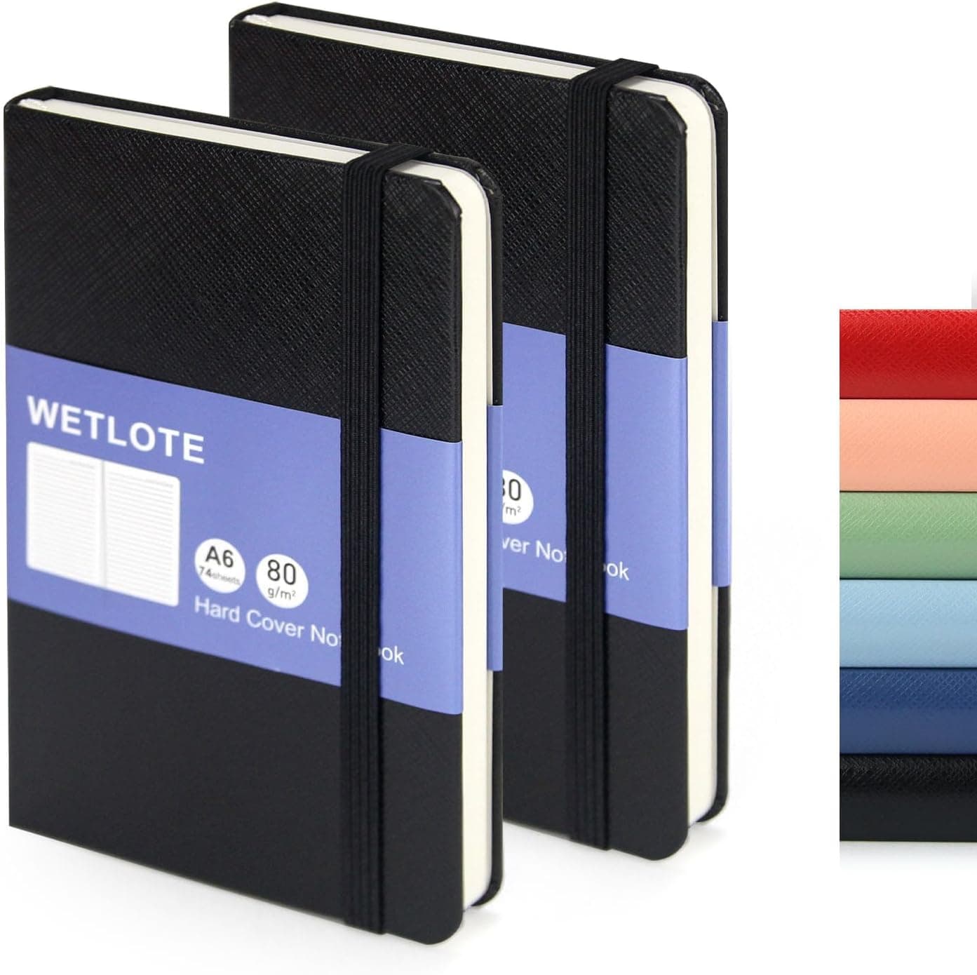 Leather Hardcover Lined Journal 2 Pack A6 Notebooks with Thick Paper, Smudge-Free Writing, Reinforced Binding and Lay-Flat Spine — 2 of 5