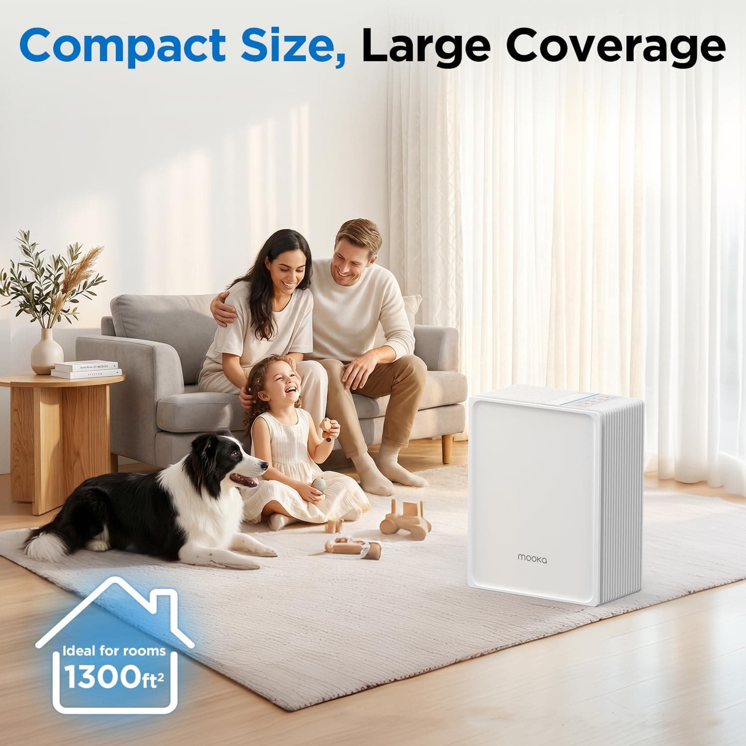 Air Purifier for Home Pets Large Room 1300 Ft² with Powerful Filtration, Quiet Sleep Mode, Compact Design and Energy-Saving Performance — 3 of 5