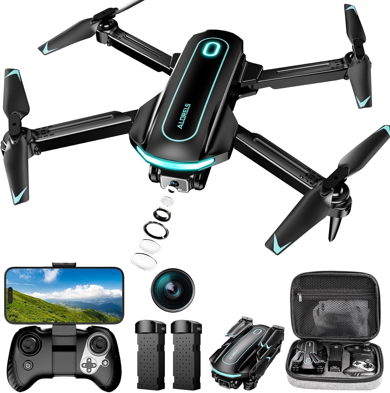 Drone with Camera for Beginners, 1080P HD FPV Foldable Drone Gift for Kids Featuring Compact Frame and Easy Flight Controls — 1 of 5