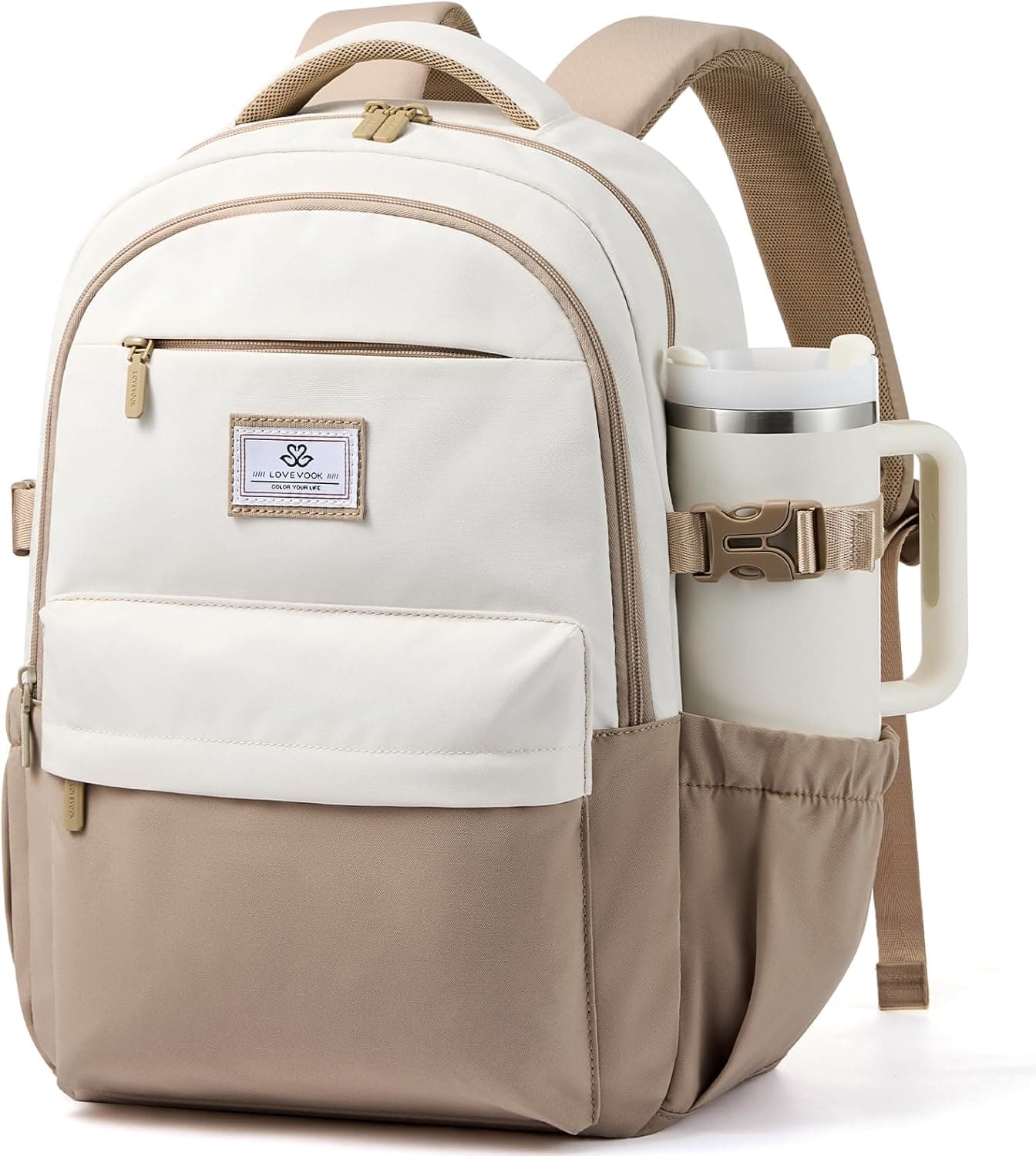 Stylish Water-Resistant Laptop Backpack for Women and Teens Featuring Spacious Storage Compartments, USB Charging Port, and Durable Casual Travel — 2 of 5