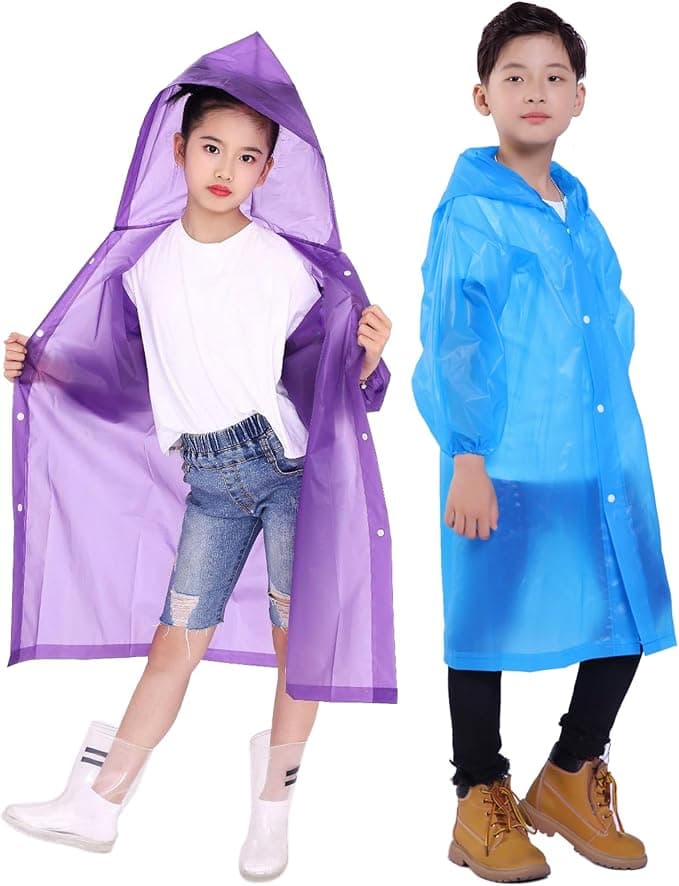 2-Pack Waterproof Rain Ponchos for Kids — 1 of 5