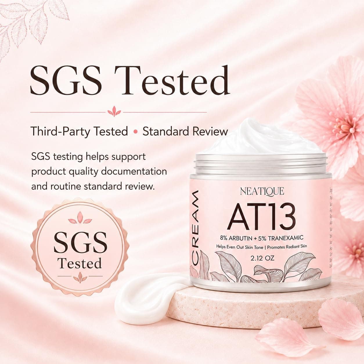 Arbutin 8% and Tranexamic Acid 5% Face Cream 2 fl oz Advanced Brightening Formula for Dark Spots and Uneven Skin Tone with Gentle Daily Hydration — 5 of 5