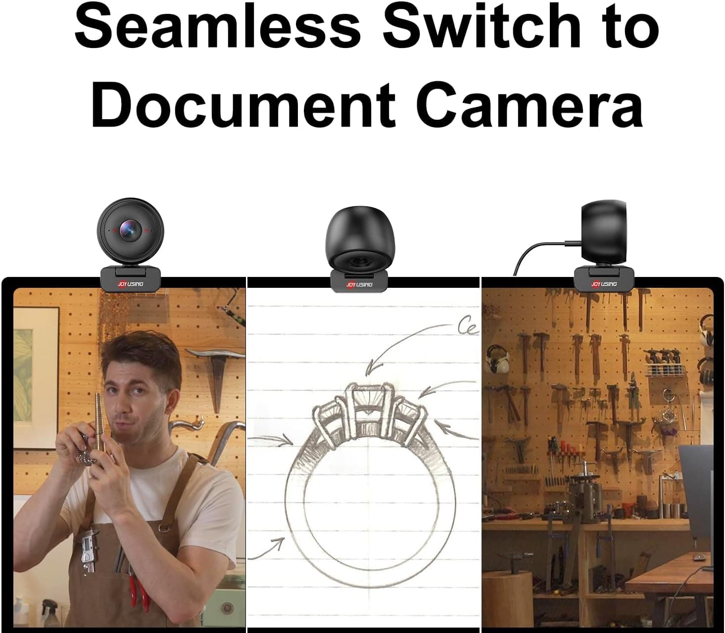 JOYUSING Flip600R 4K Webcam with Ultra HD 3840x2160 Resolution, PDAF Autofocus, Built-In Noise-Cancelling Microphones and Integrated Privacy Cover — 4 of 5