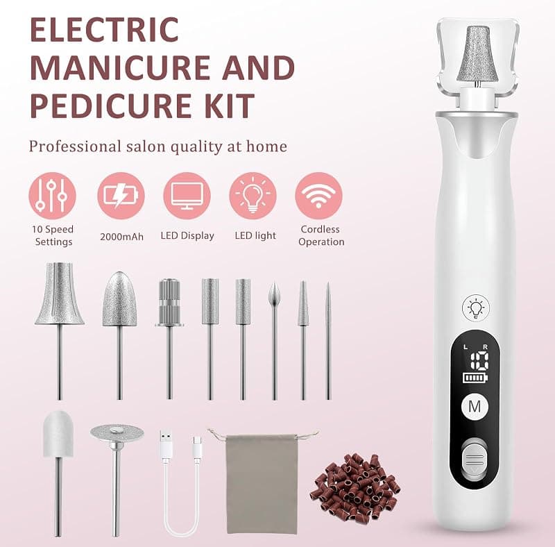 ZABOUL Electric Nail File Cordless Nail Drill Machine for Professional Home Salon Care with Rechargeable Design and Ergonomic Lightweight Body — 2 of 5