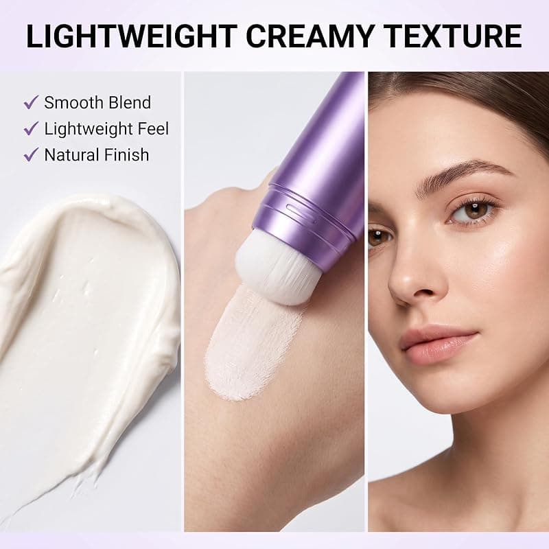 Foundation Stick with Brush 2-in-1 Color Changing Liquid Makeup Cream Concealer Full Coverage Lightweight Blendable Formula for Daily Natural Glow — 4 of 5