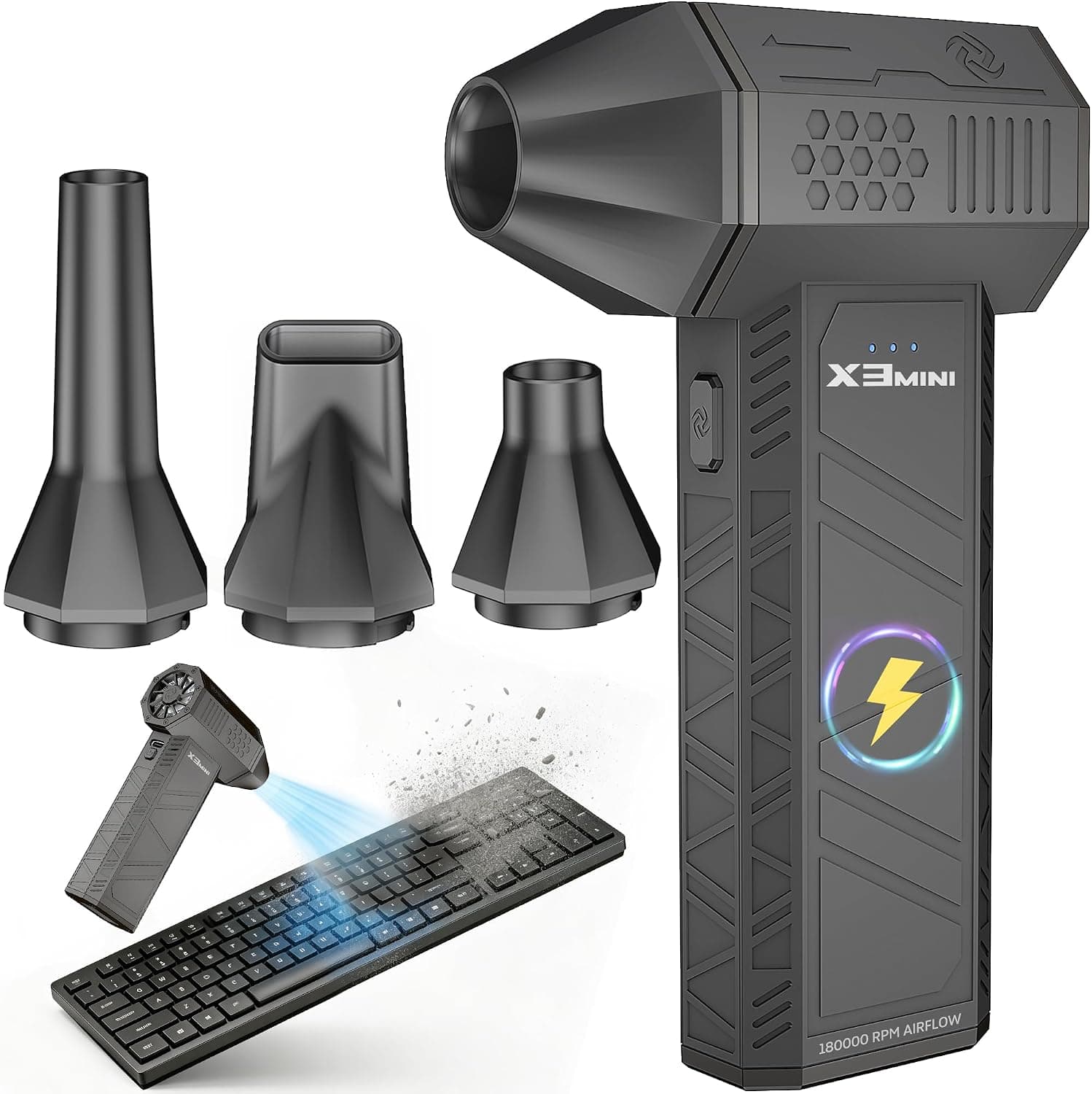 High-Speed Compressed Air Duster with 180,000 RPM for Efficient Cleaning — 1 of 5