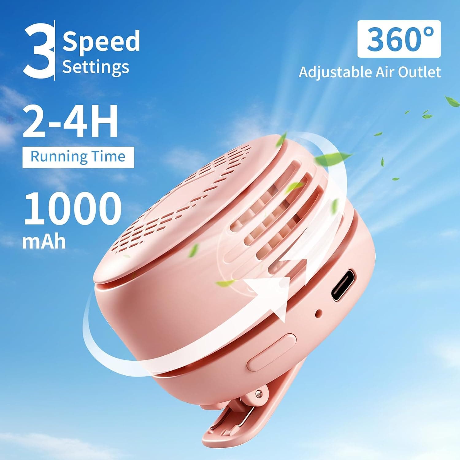 Mini USB Rechargeable Clip-On Fan — 5 of 5