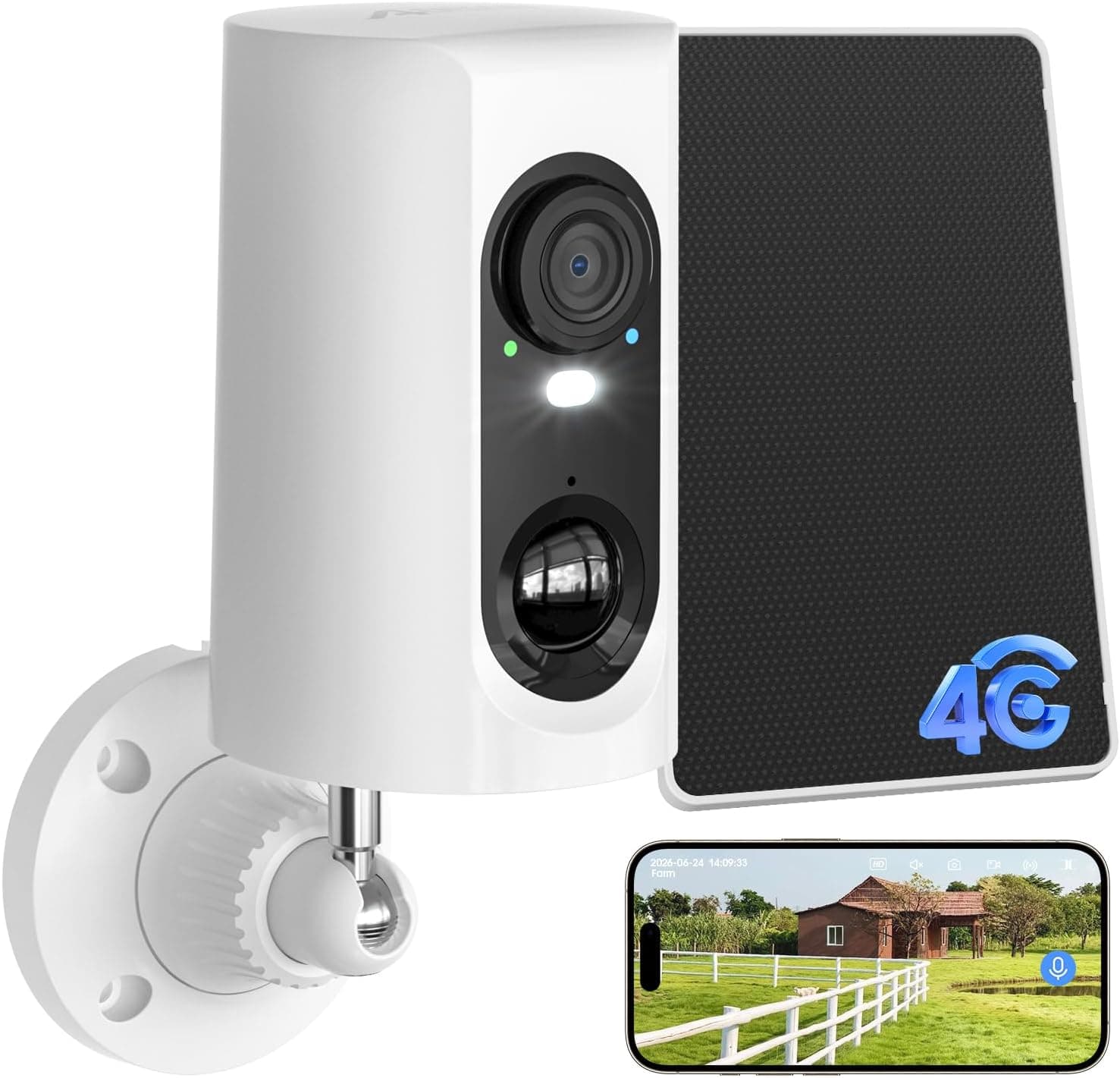 4G LTE Solar Outdoor Security Camera with Wireless Cellular Connectivity and Weatherproof Design for Reliable Home Surveillance — 1 of 5