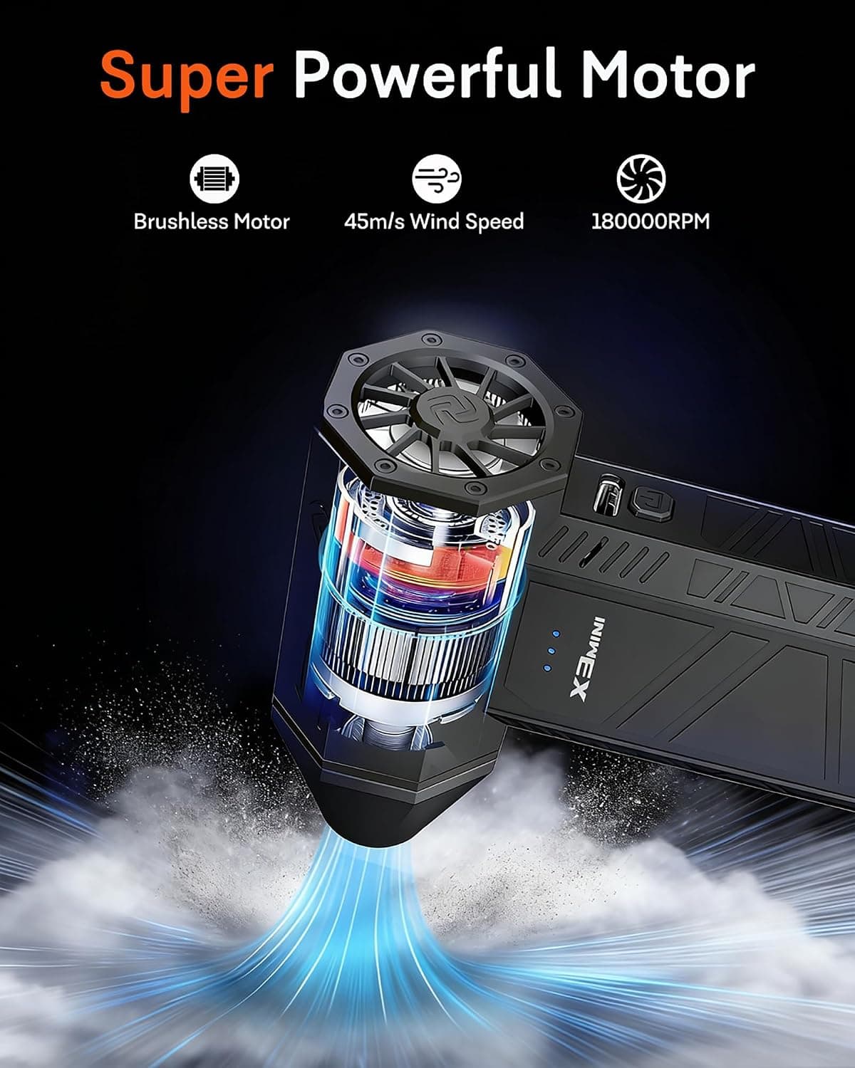 High-Speed Compressed Air Duster with 180,000 RPM for Efficient Cleaning — 2 of 5