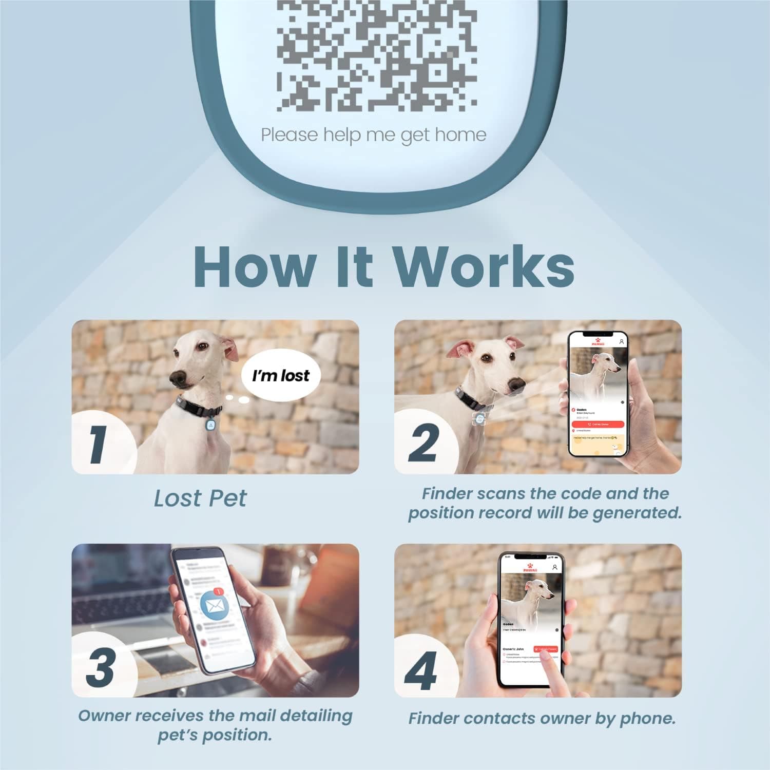 Silent Silicone QR Code Dog ID Tag for Pets, Waterproof Lightweight Collar Attachment, Instant Digital Profile Update and Scannable Pet Safety Access — 4 of 5