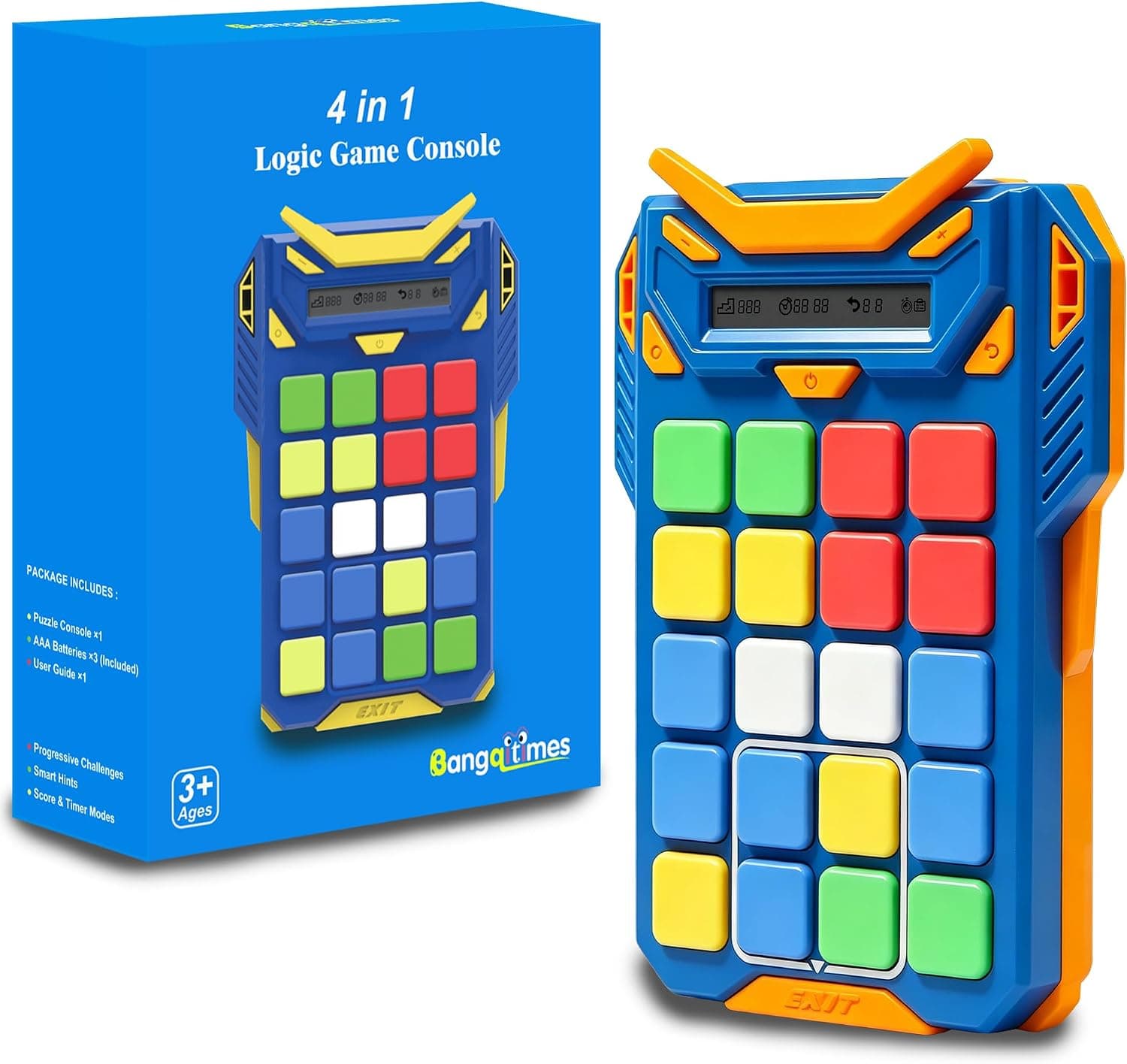 4-in-1 Logic Game Console for Kids Ages 3+ Educational Handheld Electronic Puzzle Toy with Multiple Modes and Interactive Play — 1 of 5