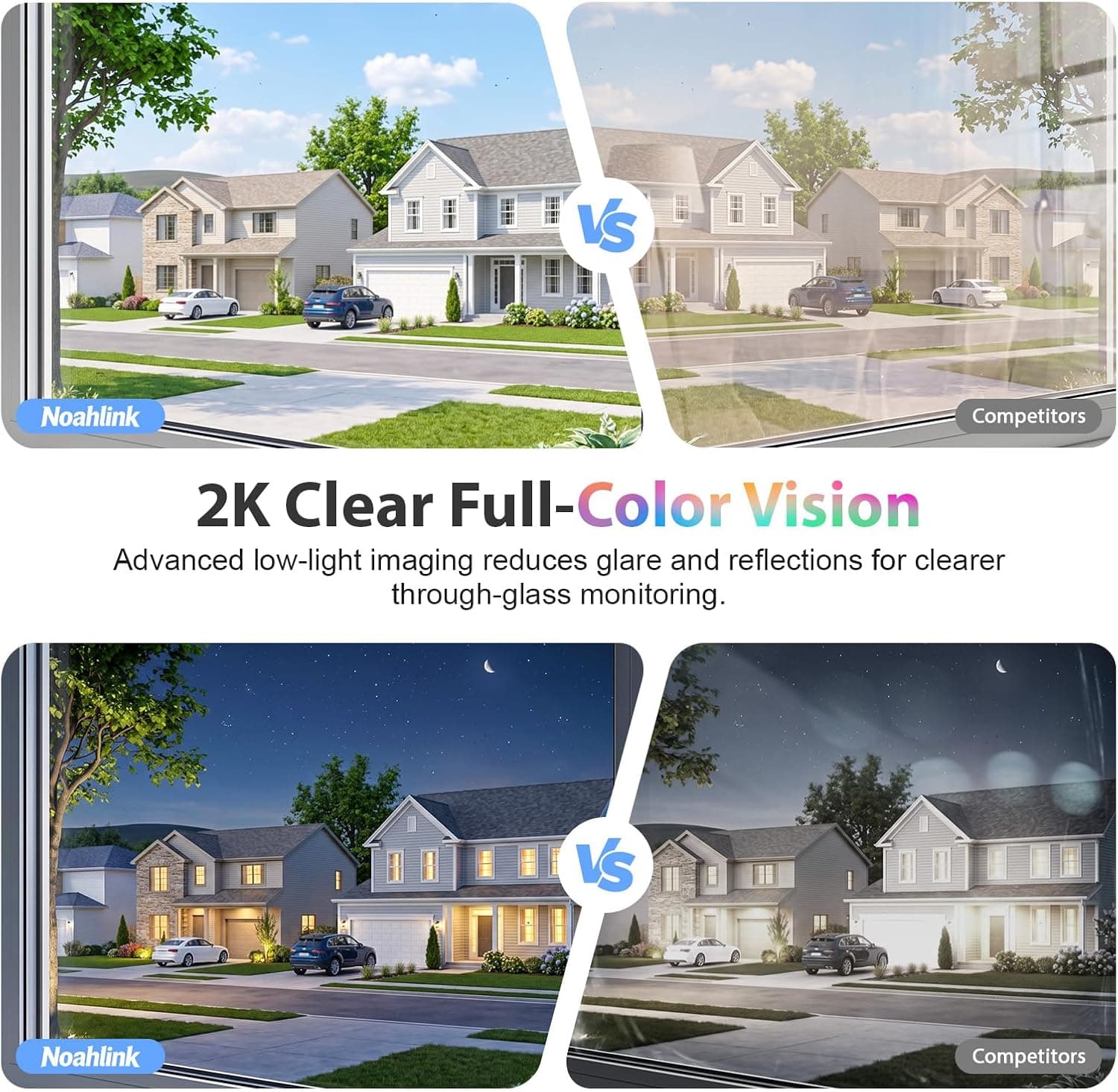 3MP 2K Window Camera for Clear Outdoor Monitoring Through Glass with Smart AI Detection, Dual-Band WiFi, Full-Color Night Vision and Easy Setup — 4 of 5