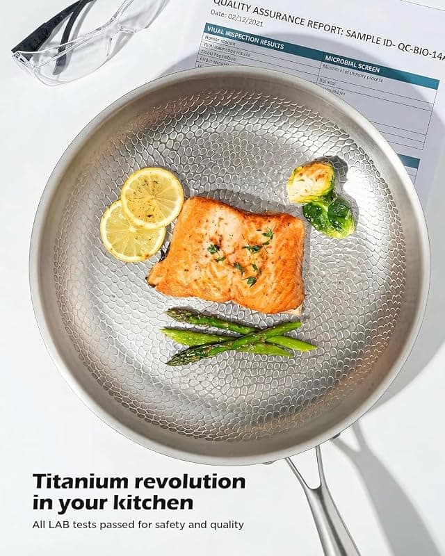 VocVoi Titanium Pans for Cooking 12-Inch Nonstick Pro Frying Cookware with Heavy-Duty Scratch-Resistant Coating and Rapid Heat Distribution — 2 of 5