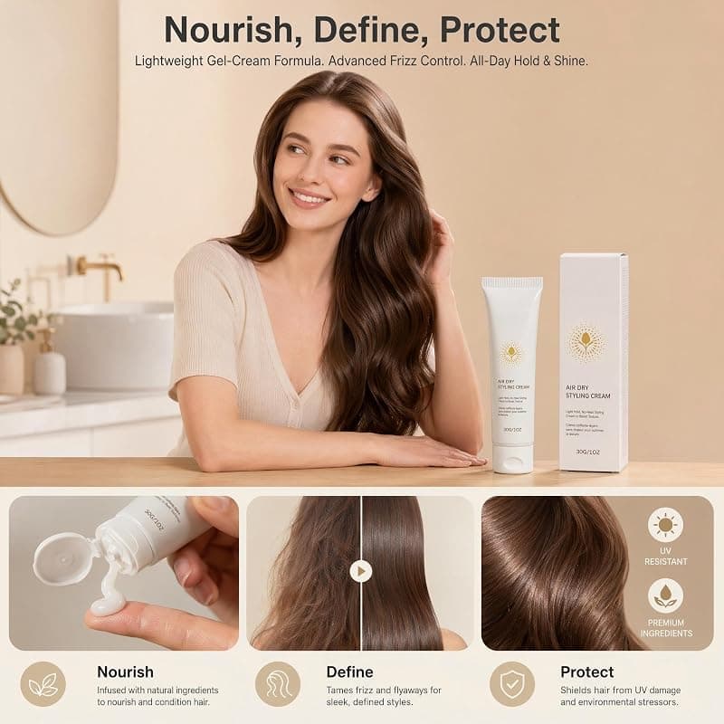 Manoai Air Dry Styling Cream for Effortless Natural Hair Definition with Light Hold, Convenient Travel Size 1 Oz and 30 Gram Jar for Daily Use — 3 of 5