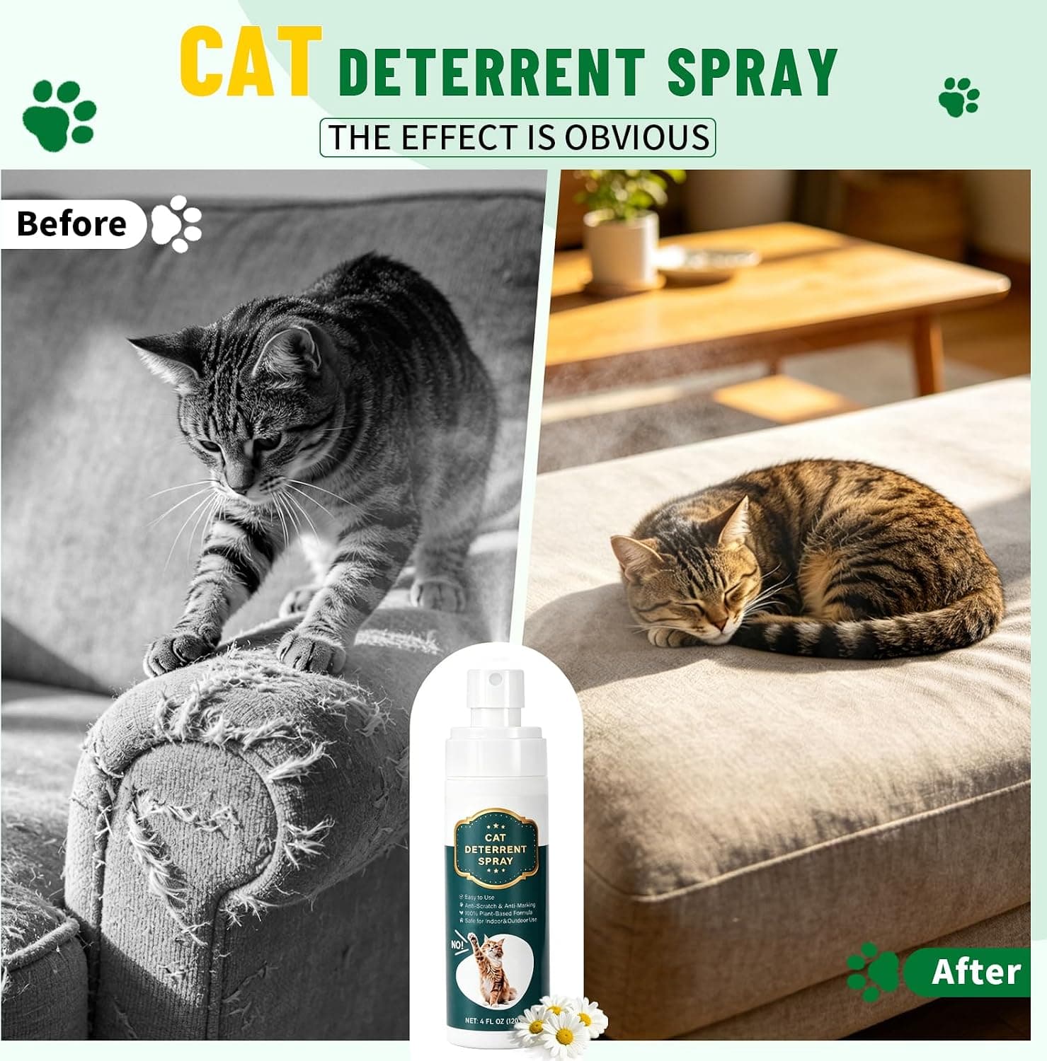 Cat Deterrent and Repellent Spray 4oz Bottle for Training and Protection with Safe Natural Formula for Indoor and Outdoor Furniture — 5 of 5