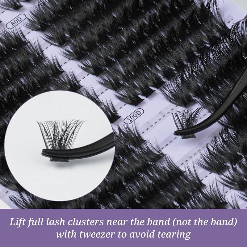 Nivselor Lash Clusters Kit Fluffy Eyelash Clusters Dramatic Left and Right Individual DIY Eyelash Extensions with Natural Looking Volume — 5 of 5