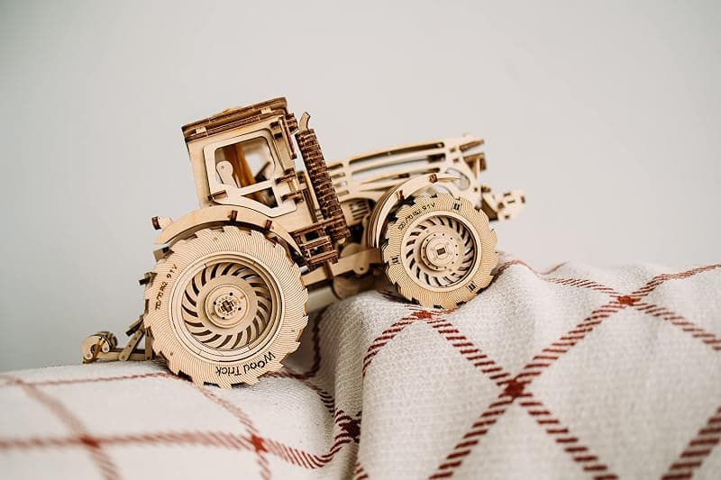 Wood Trick Tractor 3D Wooden Puzzle Kit for Adults to Build featuring Laser-Cut Mechanical Pieces and Moving Gear Mechanisms for Hobbyists — 3 of 5