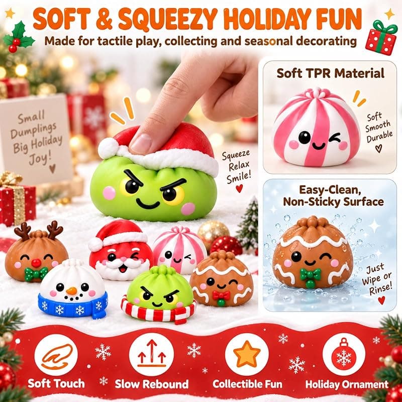 Advent Calendar 2026 Christmas 24 Days Squishies for Adults Featuring Daily Surprises Festive Holiday Toys and Stress Relief Soft Novelty Gifts — 5 of 5