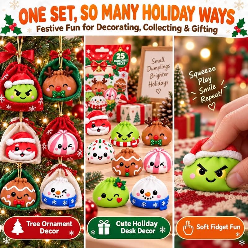 Advent Calendar 2026 Christmas 24 Days Squishies for Adults Featuring Daily Surprises Festive Holiday Toys and Stress Relief Soft Novelty Gifts — 3 of 5