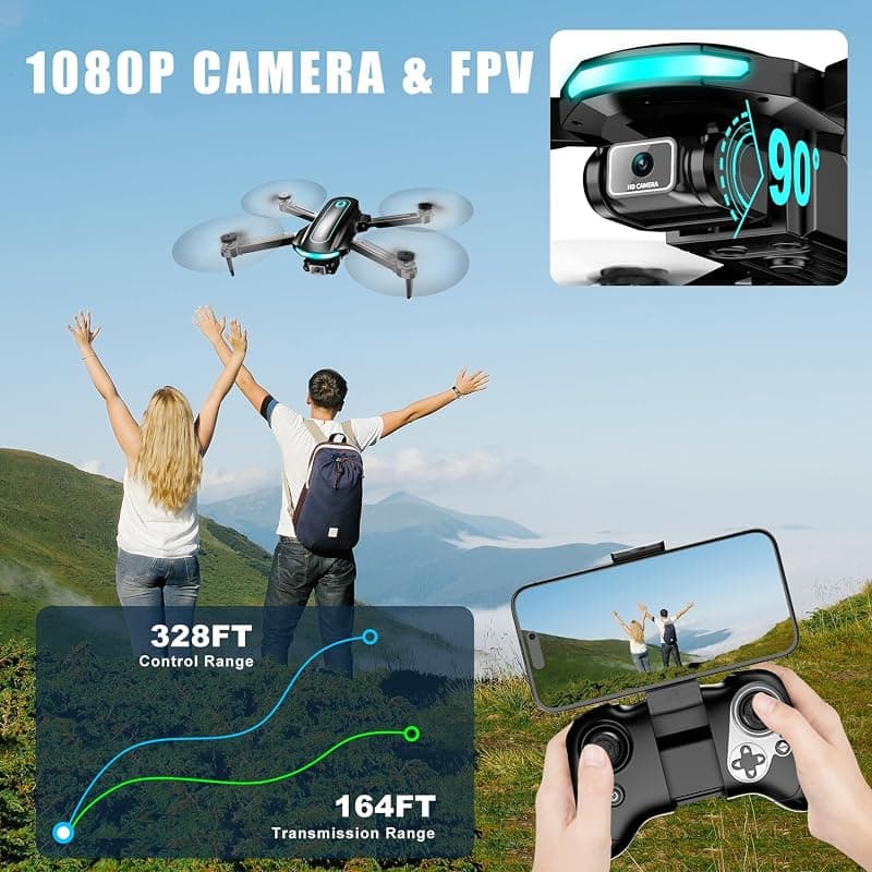 Drone with Camera for Beginners, 1080P HD FPV Foldable Drone Gift for Kids Featuring Compact Frame and Easy Flight Controls — 4 of 5