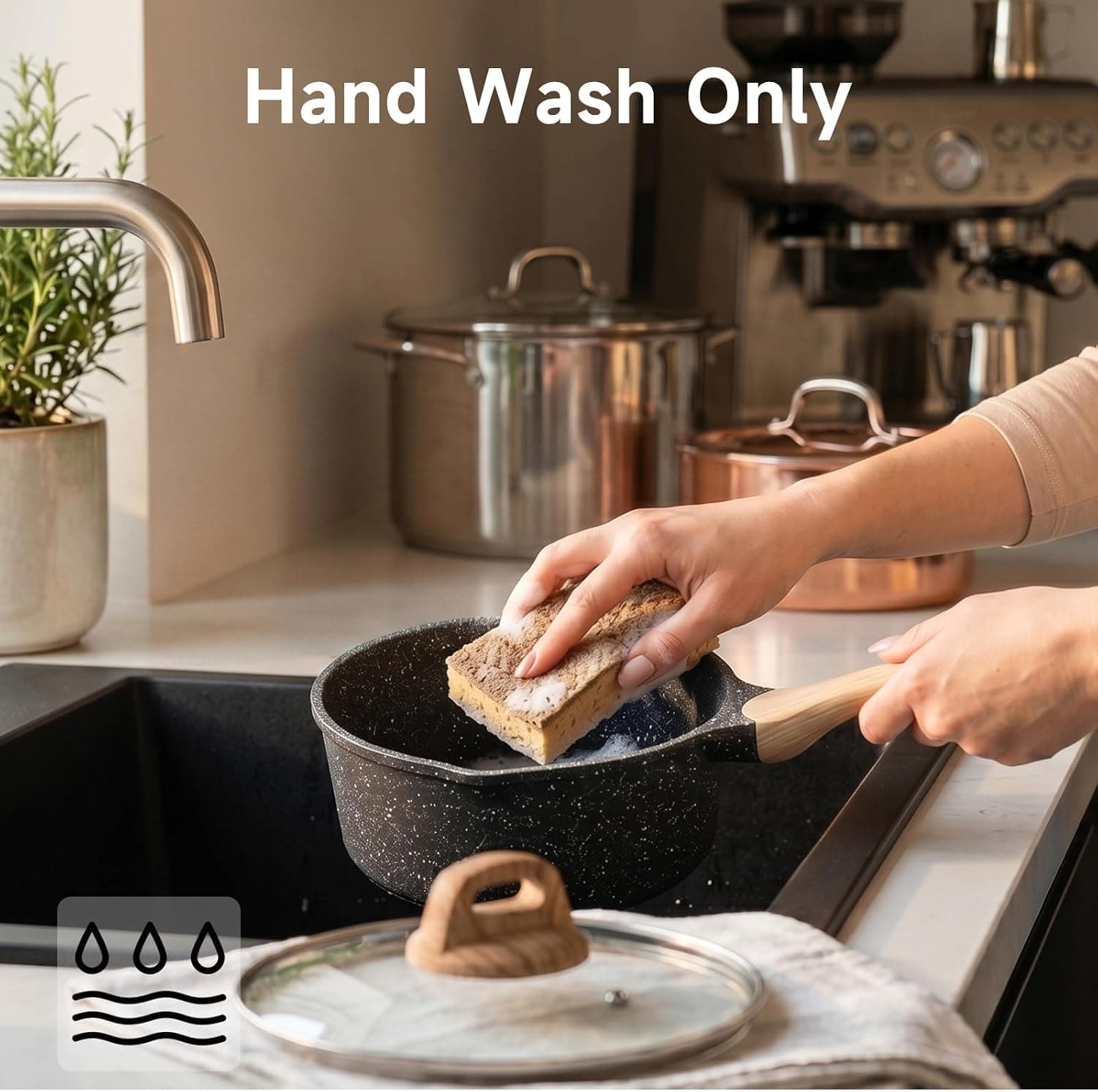 23-Piece Nonstick Pots and Pans Set in Grey with Triple-Layer Coating, Induction-Compatible Stovetop Base, Stay-Cool Handles and Oven Safe Up to 464°F — 2 of 5
