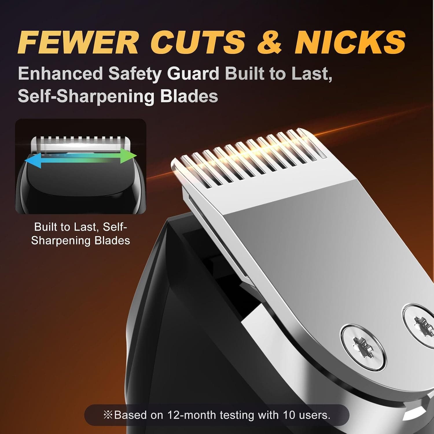 RICAF TC-022 4-in-1 Fast Charging Beard Trimmer Kit with Multiple Precision Heads for Beard, Mustache, Hair, Nose, Ear, and Body Grooming — 3 of 5