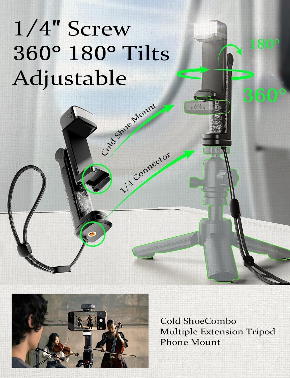 Airplane Phone Holder with Built-In LED Light for Hands-Free Travel Entertainment, Adjustable Viewing Angles, Universal Clamp and Foldable Design — 5 of 5