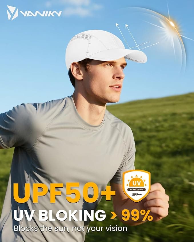Yaniky UPF 50+ Lightweight Breathable Mesh Quick-Dry Running Cooling Hat with Ultrathin Performance Fabric and Sweat-Wicking Design — 2 of 5