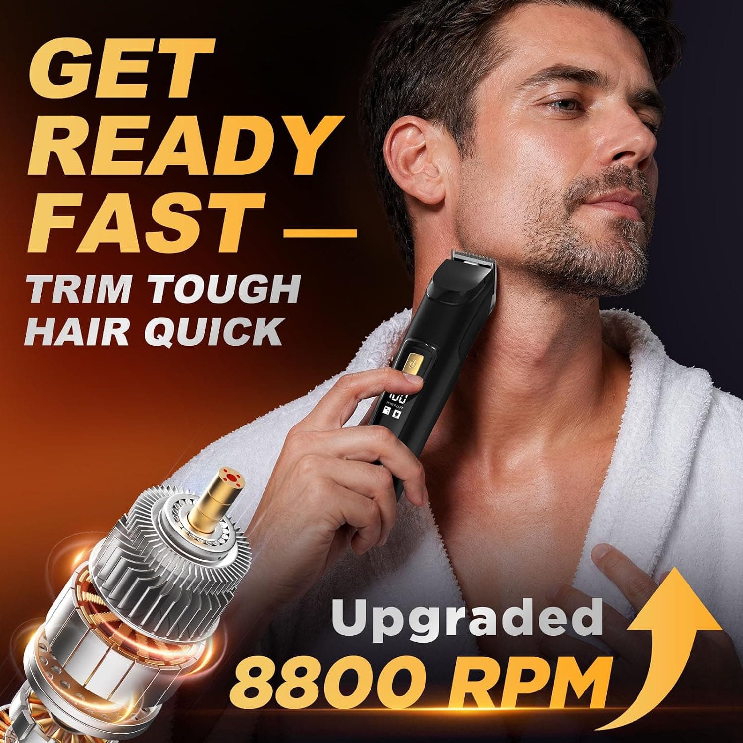 RICAF TC-022 4-in-1 Fast Charging Beard Trimmer Kit with Multiple Precision Heads for Beard, Mustache, Hair, Nose, Ear, and Body Grooming — 2 of 5