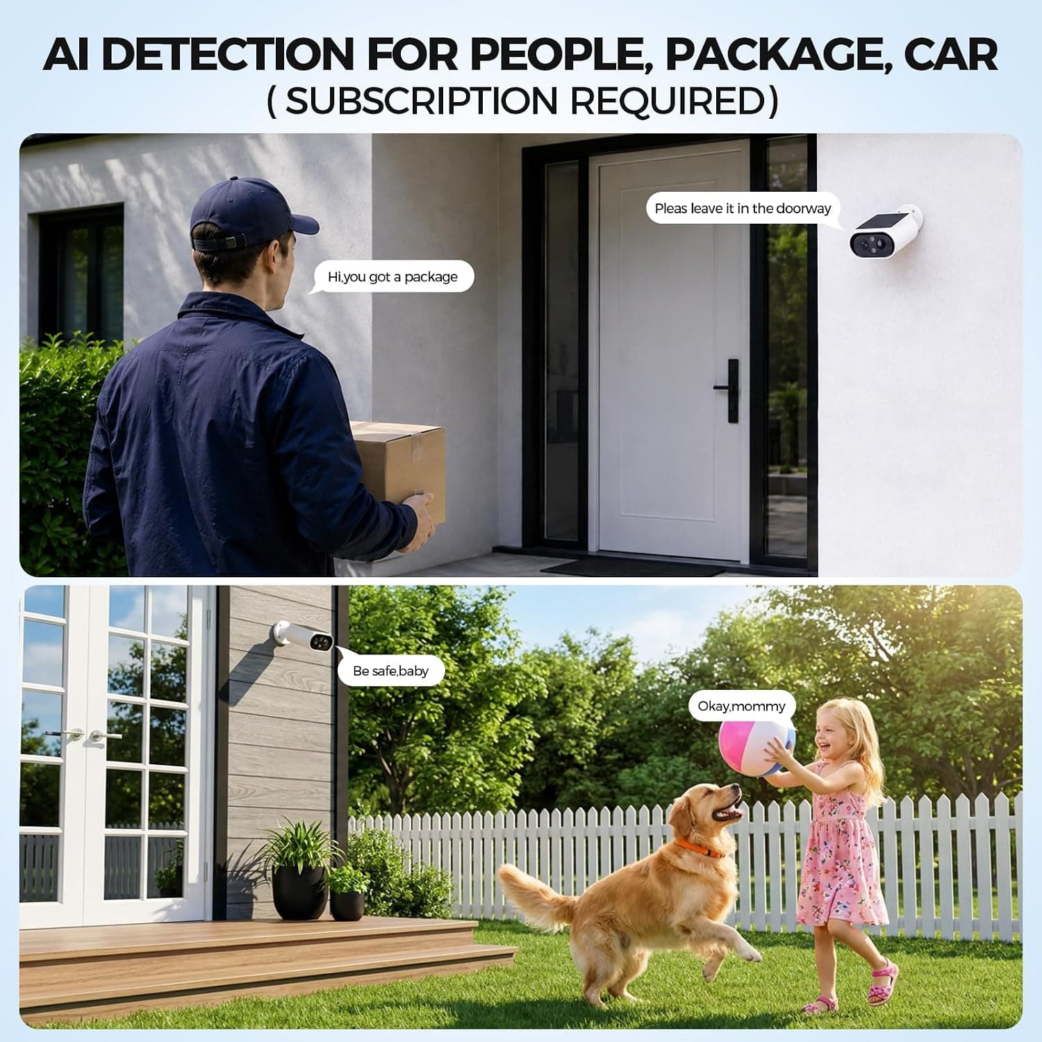 AlkiVision 2K 360-Degree Night Color Vision Solar Wireless Security Camera with 5000mAh Battery and Included Solar Panel for Outdoor Home Security — 4 of 5