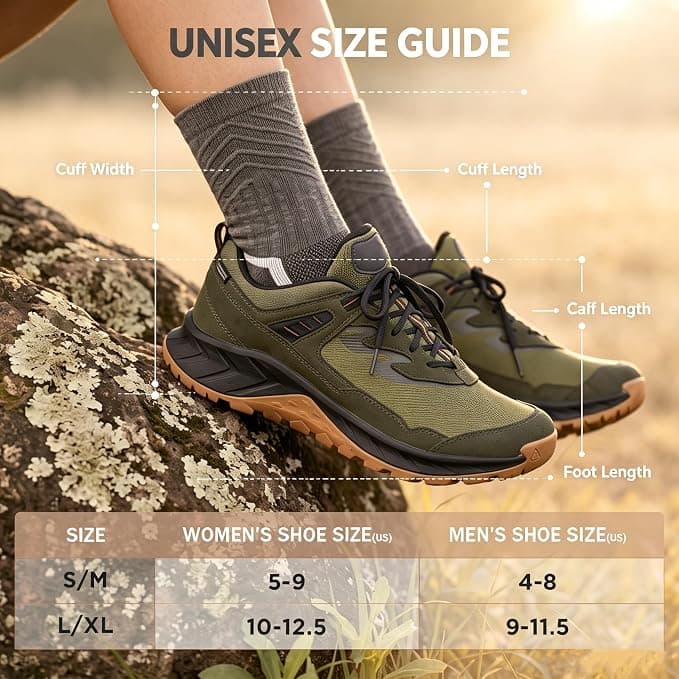 Merino Wool Hiking Crew Socks 2-Pack with Moisture Wicking Breathable Fabric, Targeted Arch Support, Shock-Absorbing Cushioning and 6-Month Wear-Out — 4 of 5