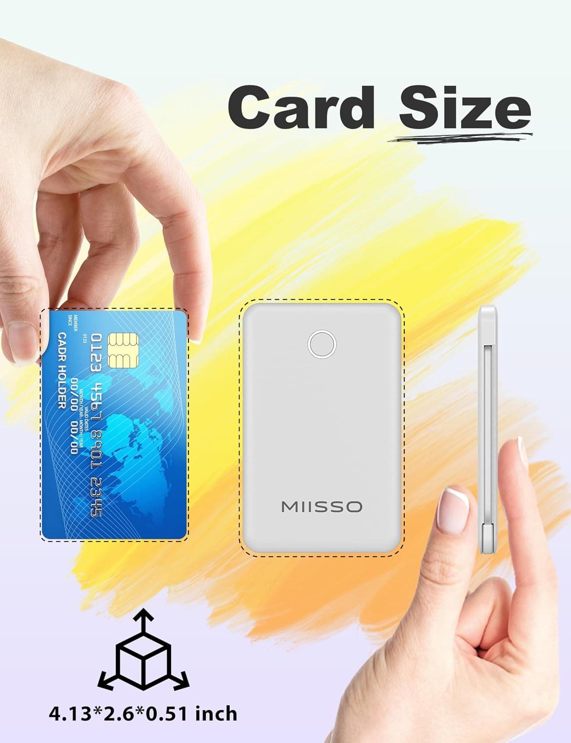 6000mAh Ultra Slim Power Bank Card Size Portable Charger with High Capacity Battery Backup and Compact Lightweight Pocket Design for Travel — 2 of 5