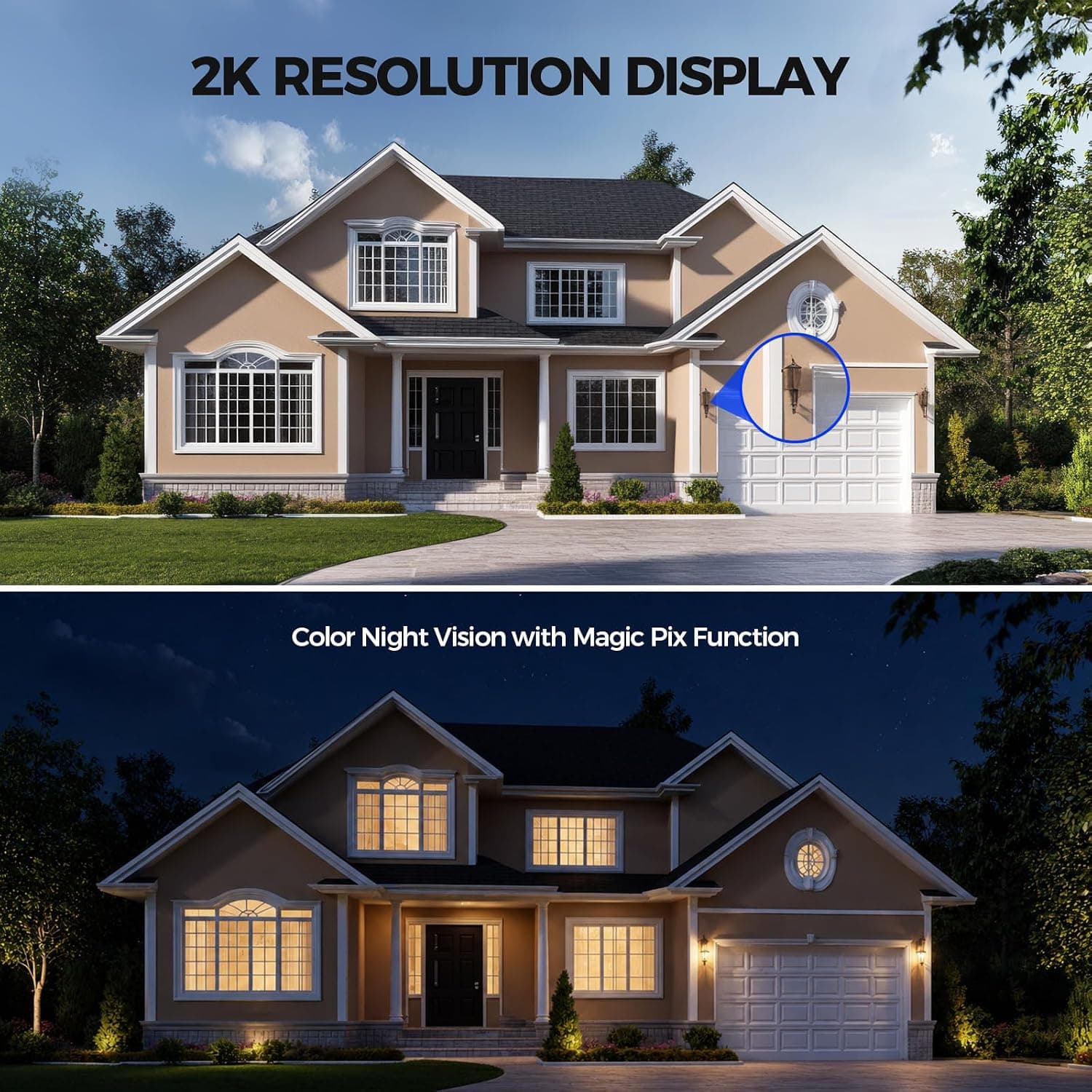 AlkiVision 2K 360-Degree Night Color Vision Solar Wireless Security Camera with 5000mAh Battery and Included Solar Panel for Outdoor Home Security — 2 of 5