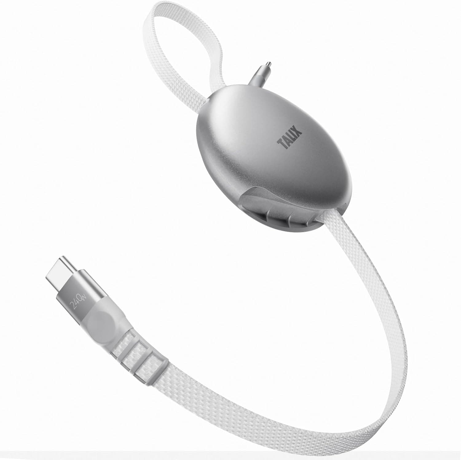 Single-Pull Retractable USB-C to USB-C Cable with Fast Charging Support, Tangle-Free Compact Housing, Flexible Design and Universal Type-C — 1 of 4