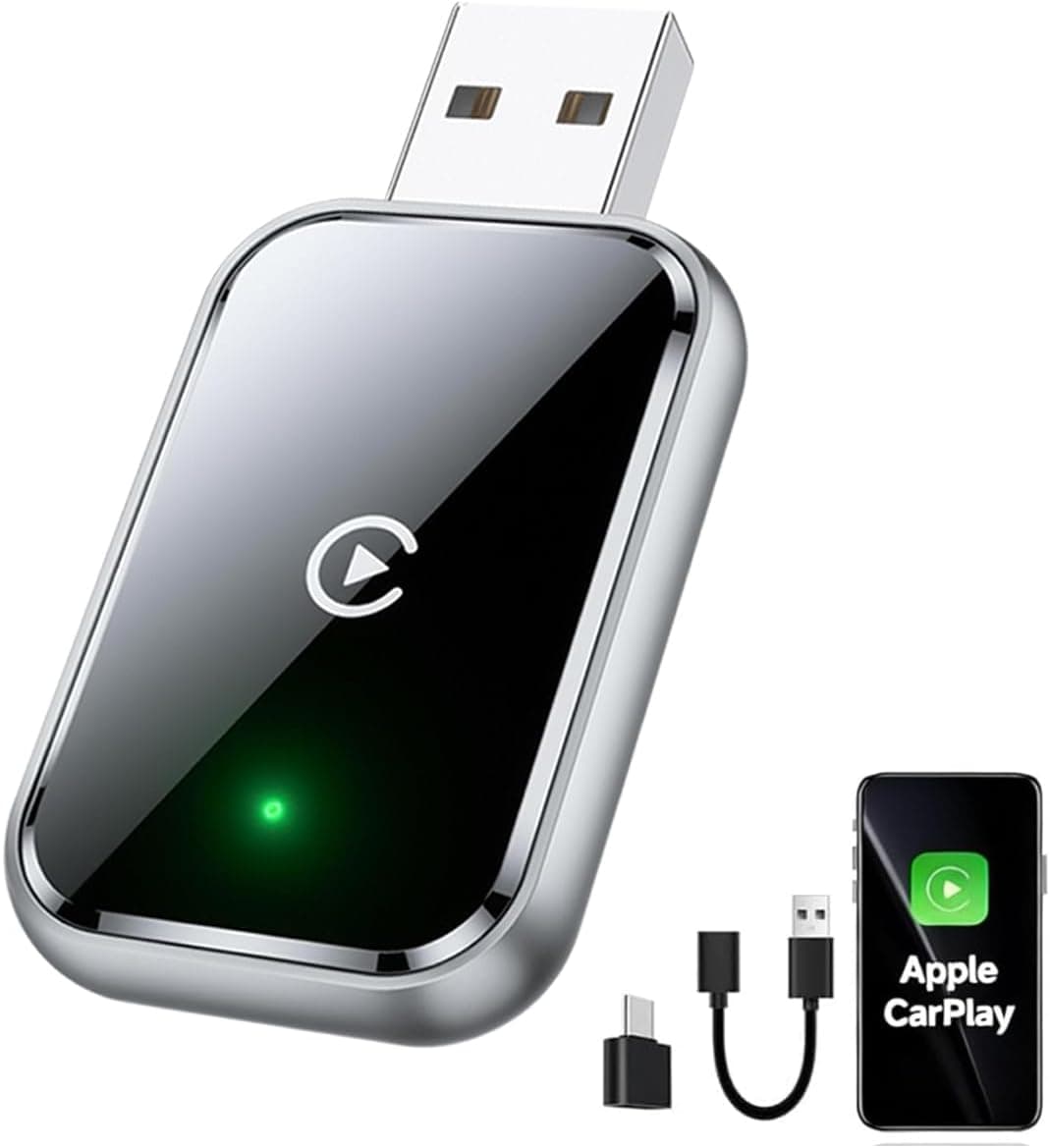 2026 Mini Wireless CarPlay Adapter for OEM Wired Cars 2016 and Newer with Plug-and-Play Setup, Fast Auto-Connect and Stable Bluetooth Connectivity — 1 of 5